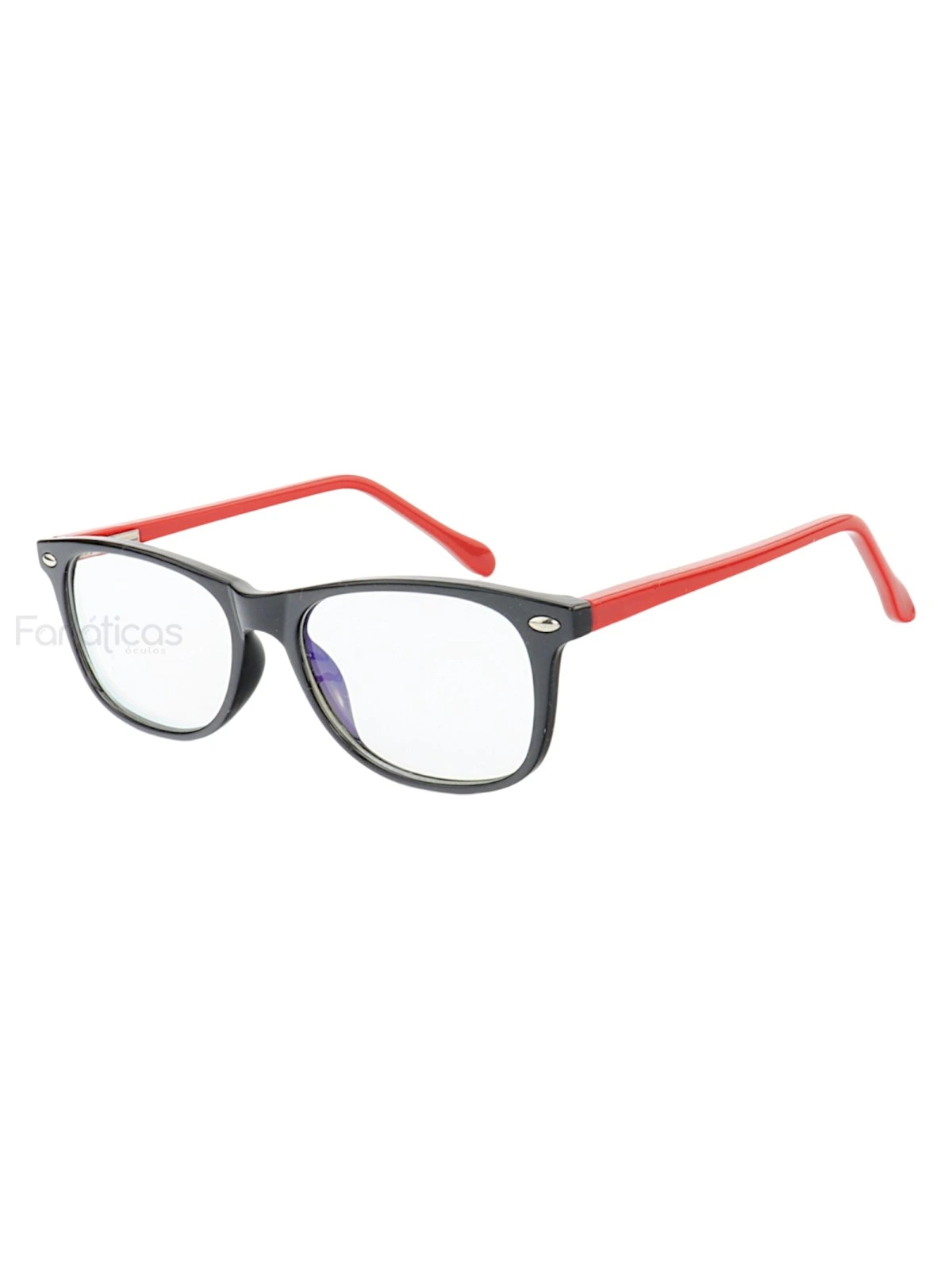 Armação de Óculos Infantil Quadrada MR9083 Preto e Vermelho