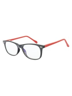 Armação de Óculos Infantil Quadrada MR9083 Preto e Vermelho
