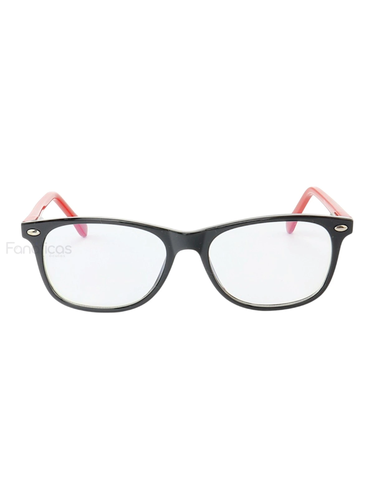 Armação de Óculos Infantil Quadrada MR9083 Preto e Vermelho