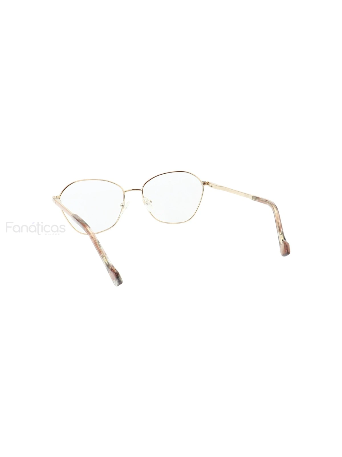 Armação de Óculos Oval MT8021 Dourado e Nude