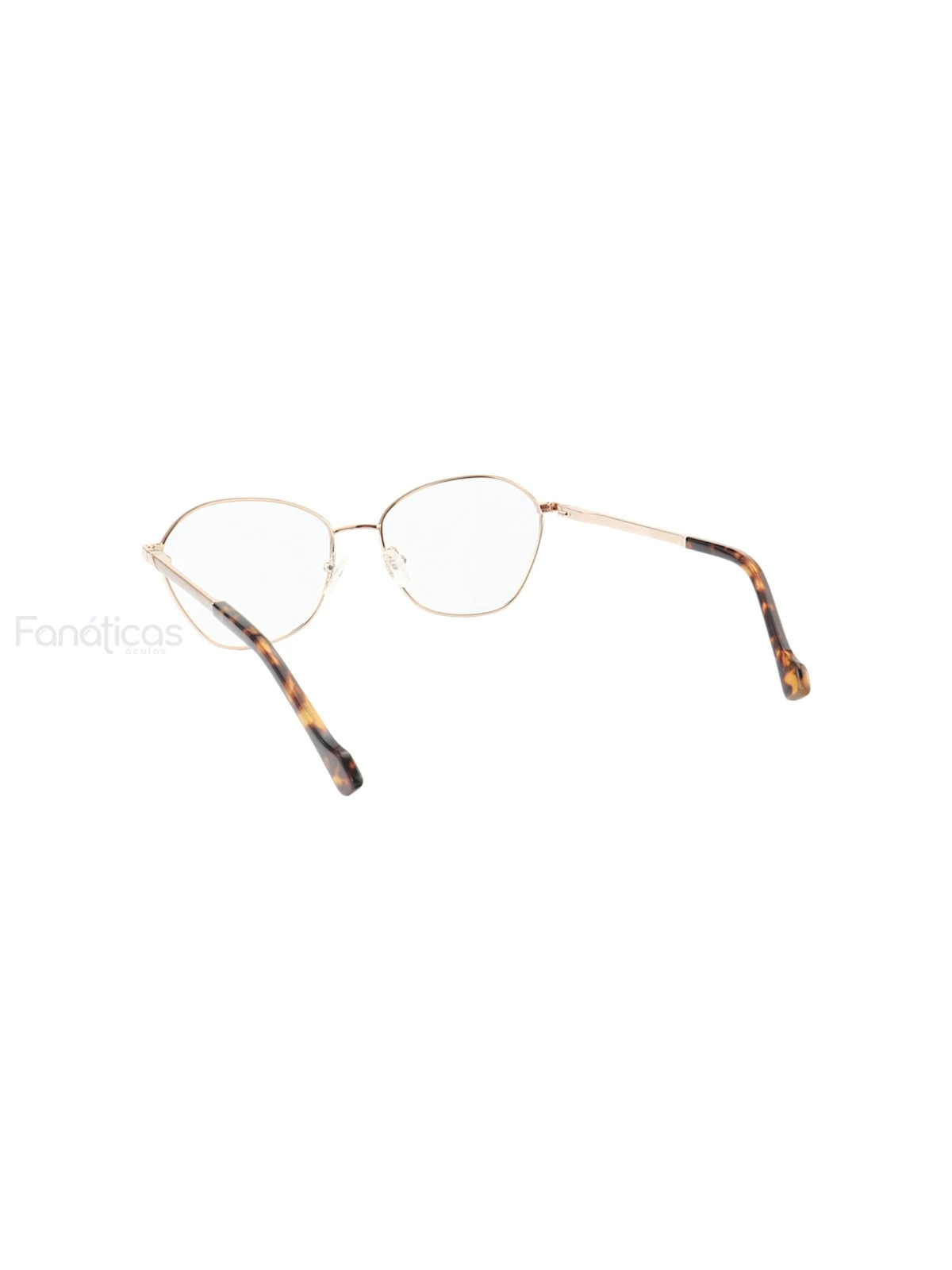 Armação de Óculos Oval MT8021 Dourado e Nude Tartaruga
