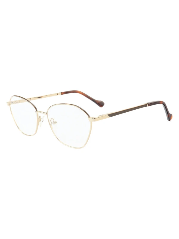 Armação de Óculos Oval MT8021 Dourado Marrom Tartaruga