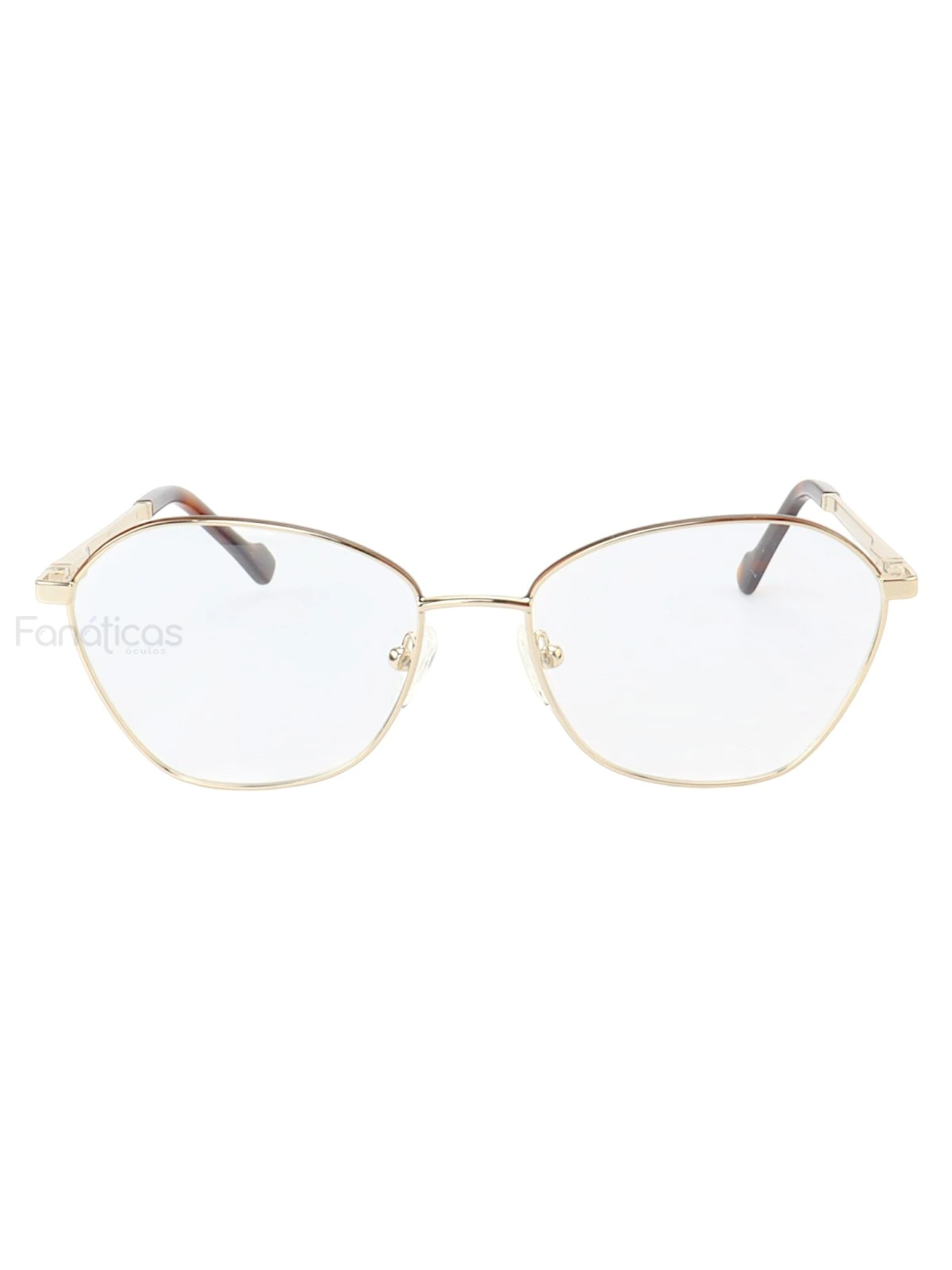 Armação de Óculos Oval MT8021 Dourado Marrom Tartaruga