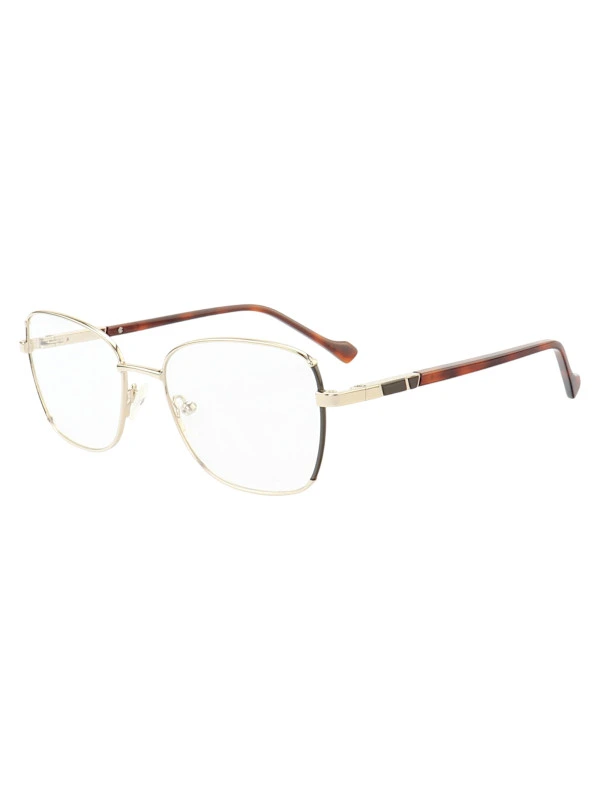 Armação de Óculos Oval MT8022 Dourado e Marrom