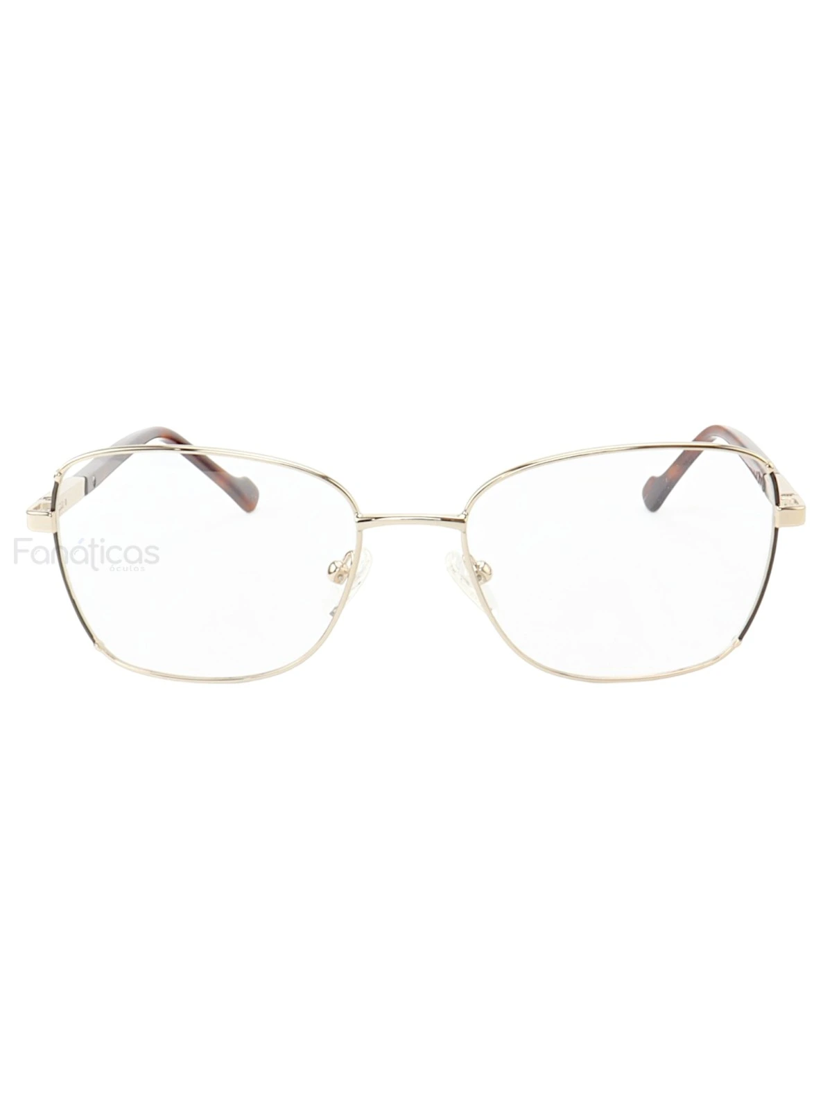 Armação de Óculos Oval MT8022 Dourado e Marrom