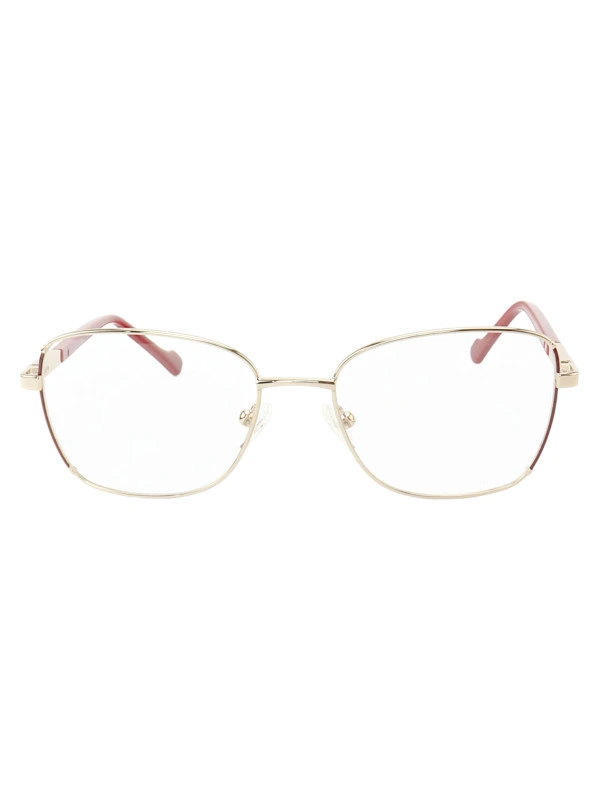 Armação de Óculos Oval MT8022 Dourado e Vermelho