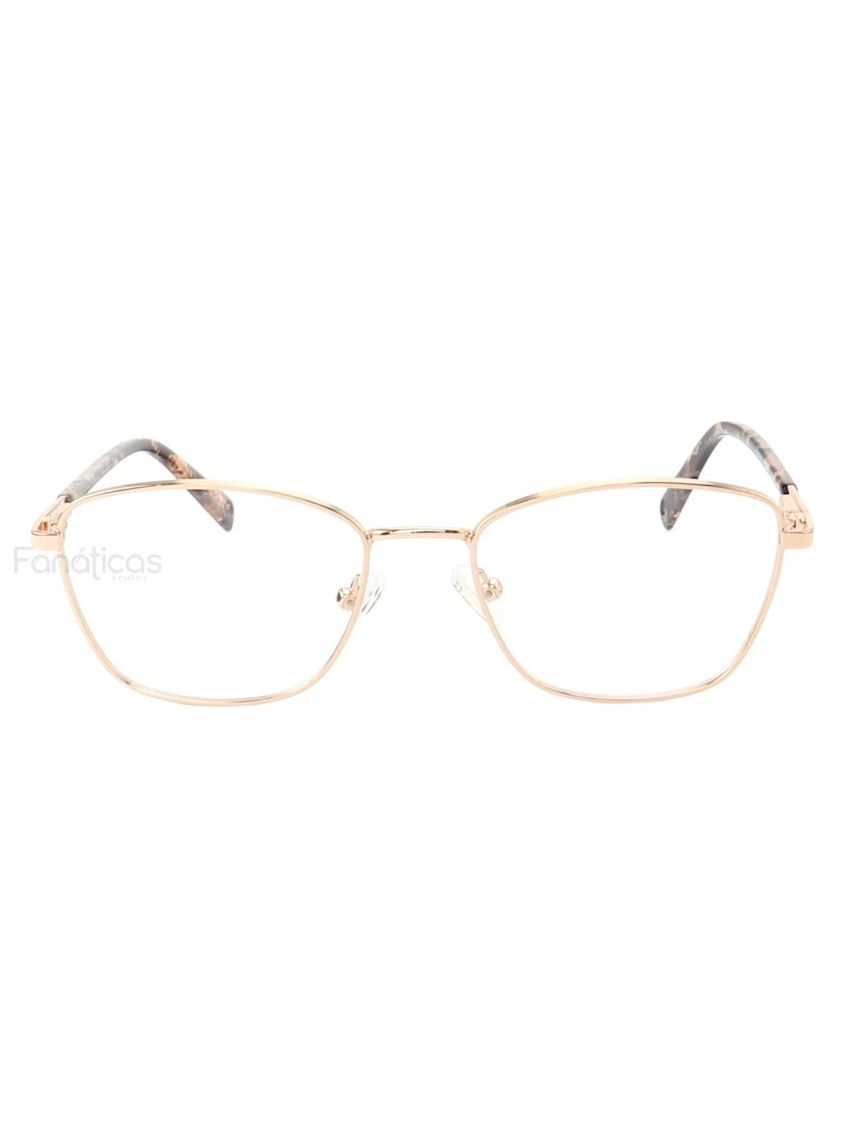 Armação de Óculos Oval MT8050 Dourado e Tartaruga Claro