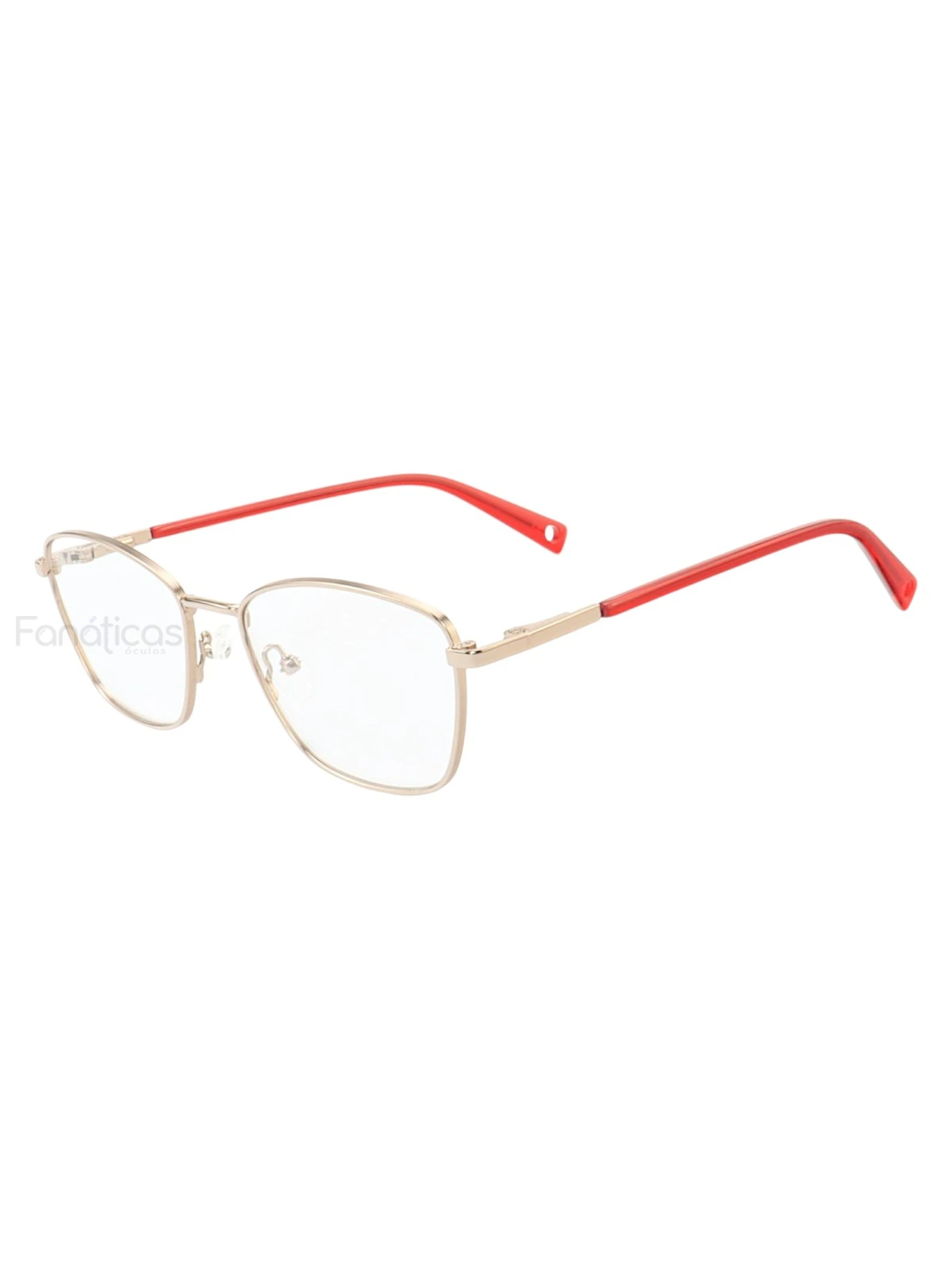 Armação de Óculos Oval MT8050 Dourado e Vermelho
