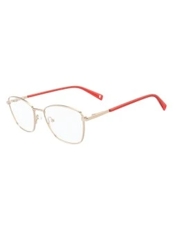Armação de Óculos Oval MT8050 Dourado e Vermelho