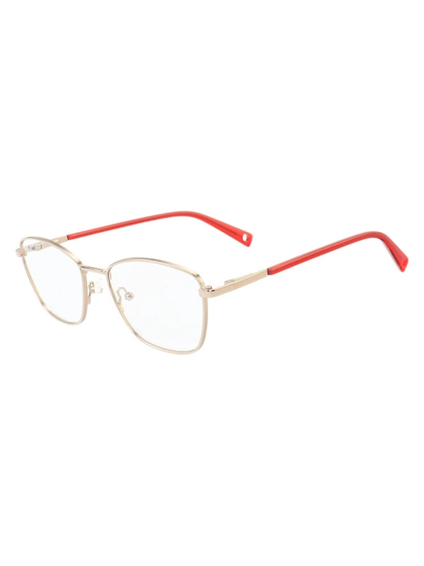 Armação de Óculos Oval MT8050 Dourado e Vermelho