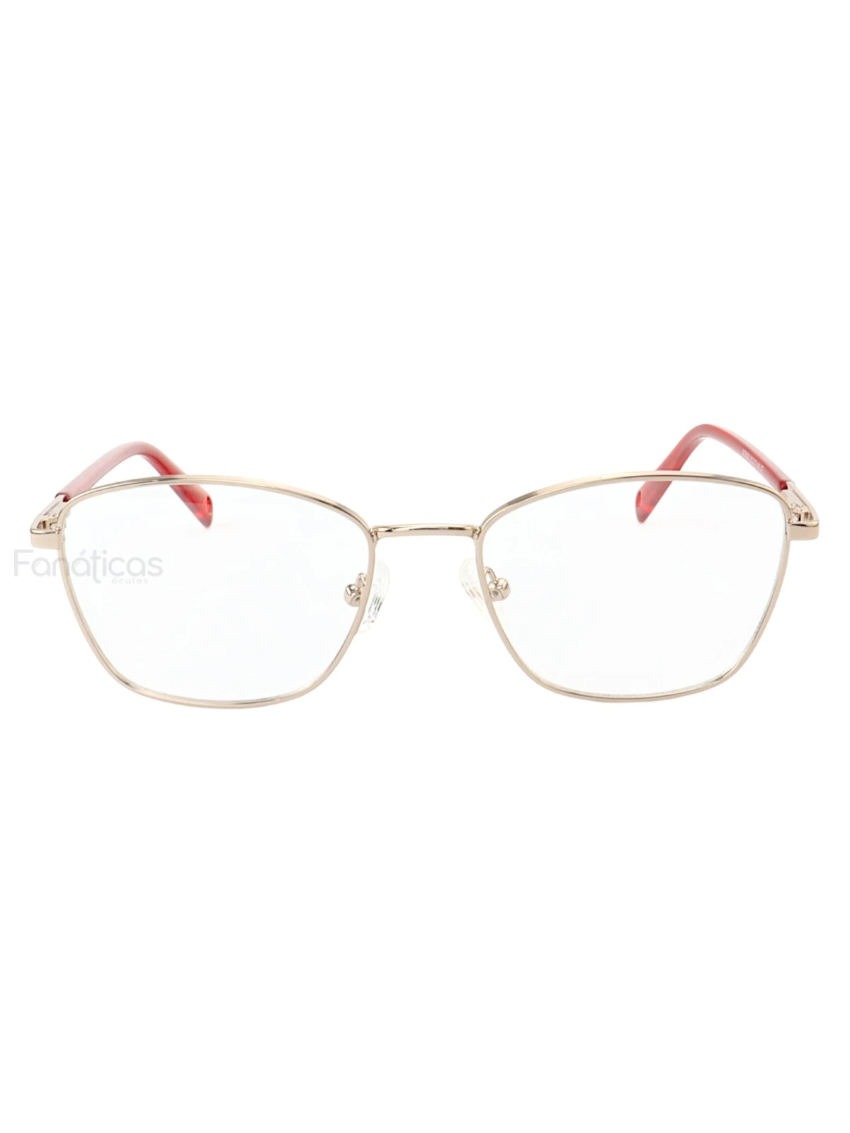 Armação de Óculos Oval MT8050 Dourado e Vermelho