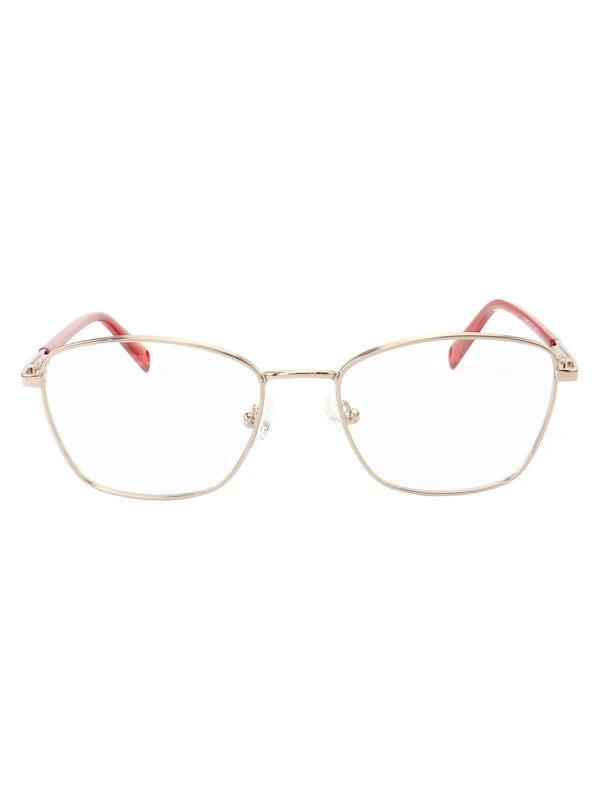 Armação de Óculos Oval MT8050 Dourado e Vermelho