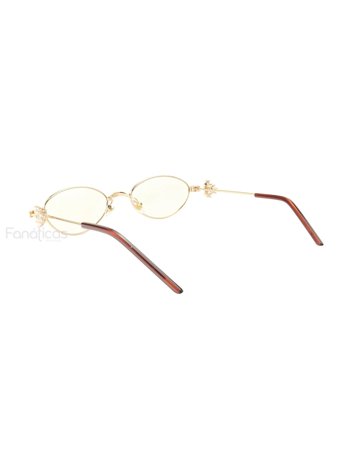 Armação de Óculos Oval RM0837 Diamond Dourado e Marrom