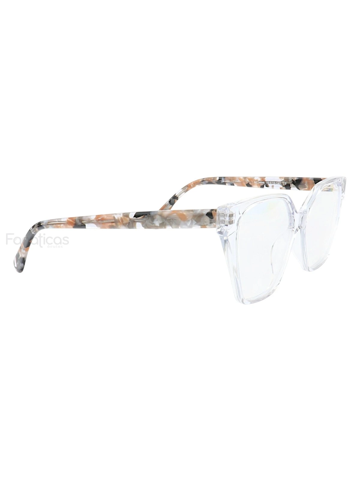 Armação de Óculos Quadrado MC3894 Transparente e Floral
