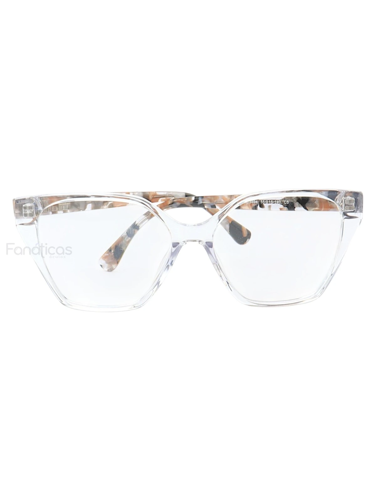 Armação de Óculos Quadrado MC3894 Transparente e Floral