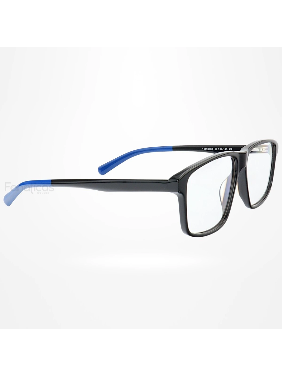 Armação de Óculos Quadrado MC3900 Preto e Azul