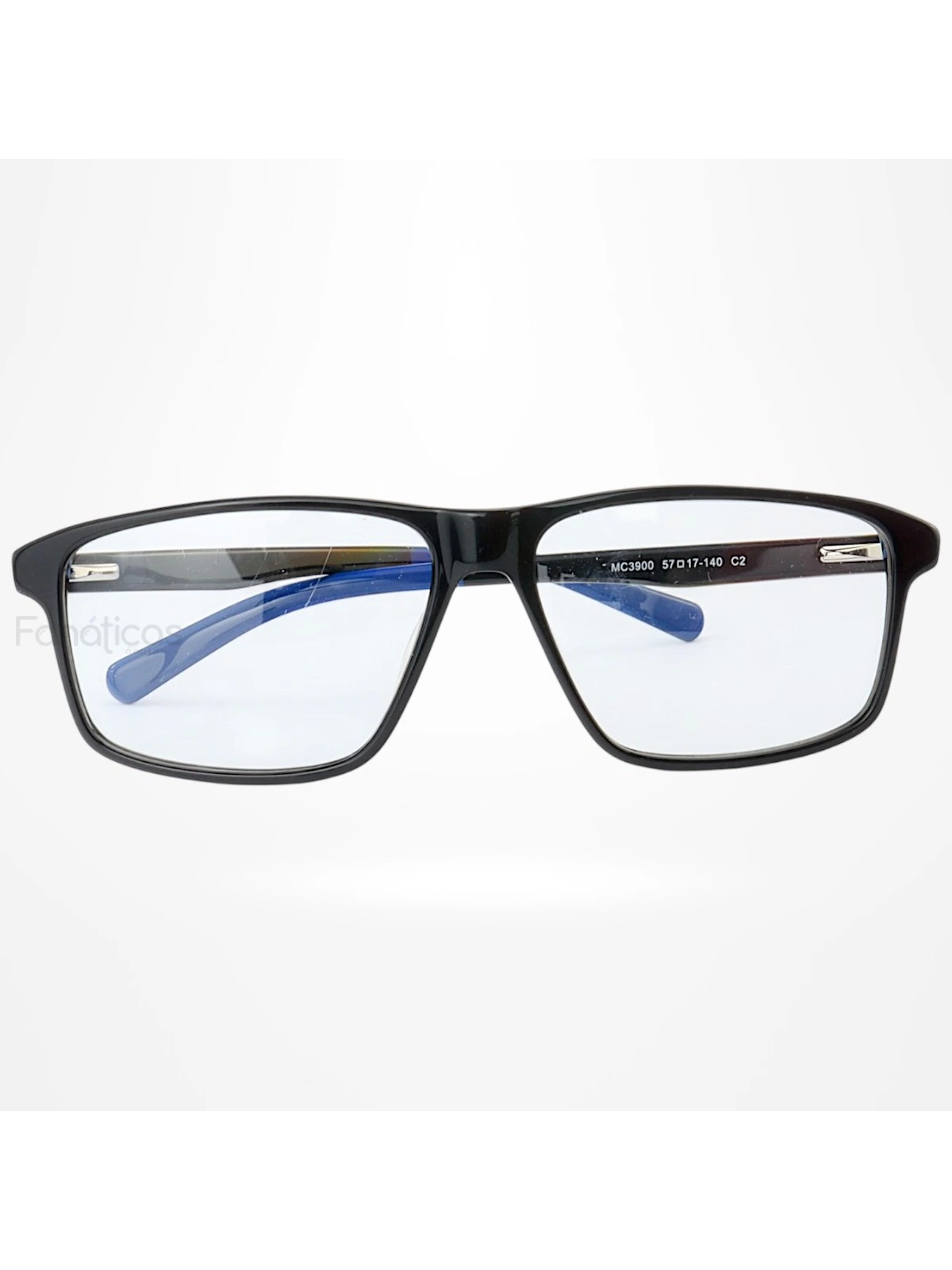 Armação de Óculos Quadrado MC3900 Preto e Azul