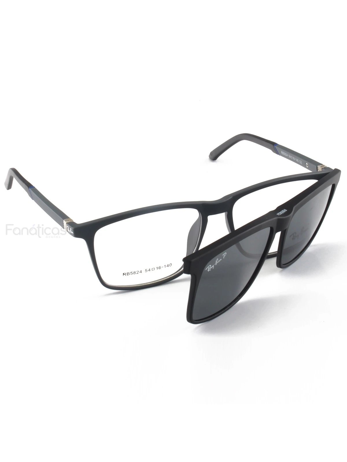 Armacao de Óculos Clipon RB5824 1 Lente Extra - Cinza