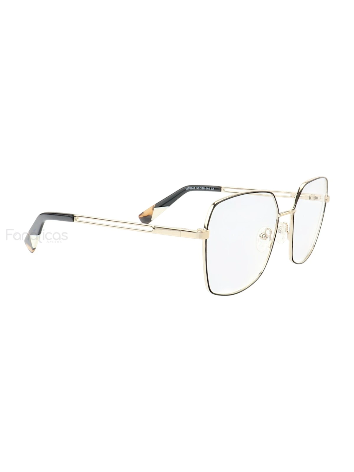 Armação de Óculos Quadrado MT6947 Dourado e Preto