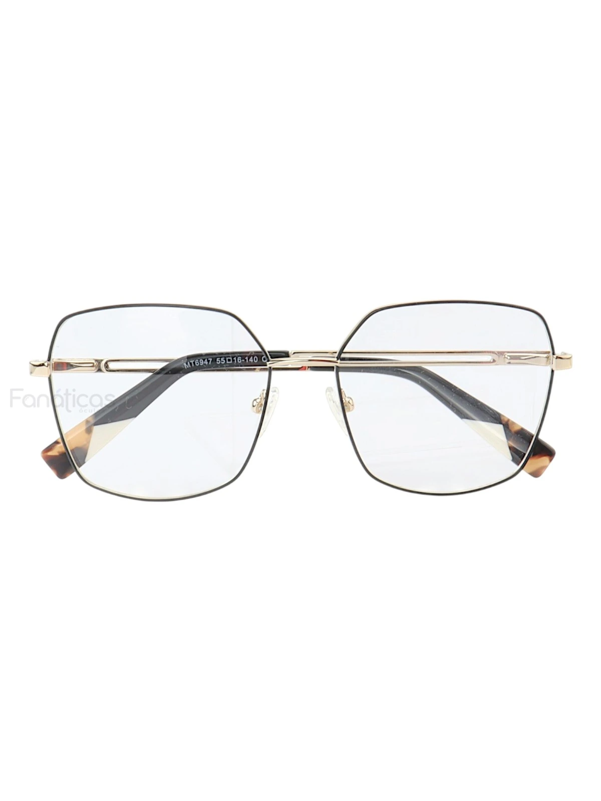 Armação de Óculos Quadrado MT6947 Dourado e Preto