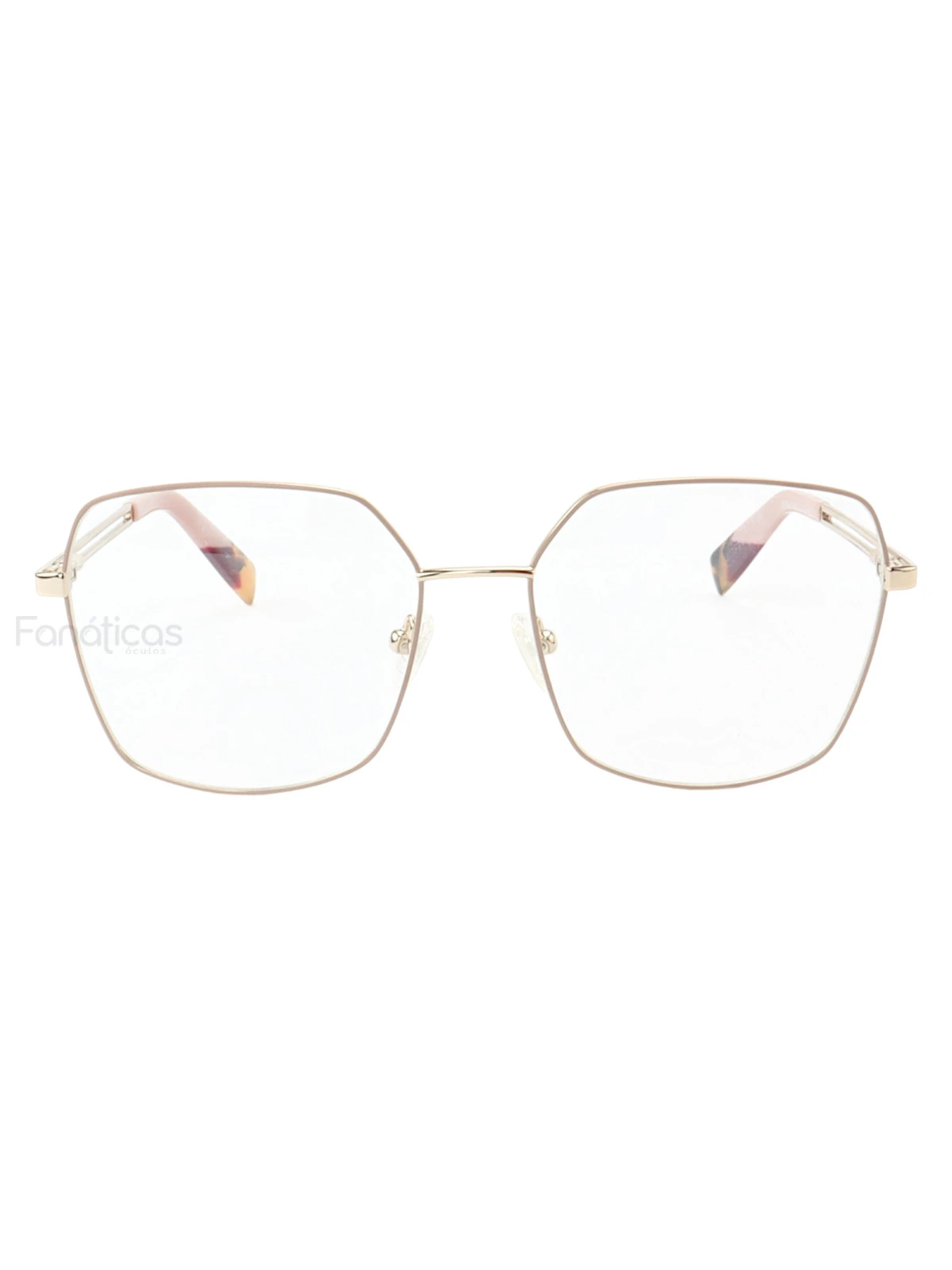 Armação de Óculos Quadrado MT6947 Dourado e Rosa