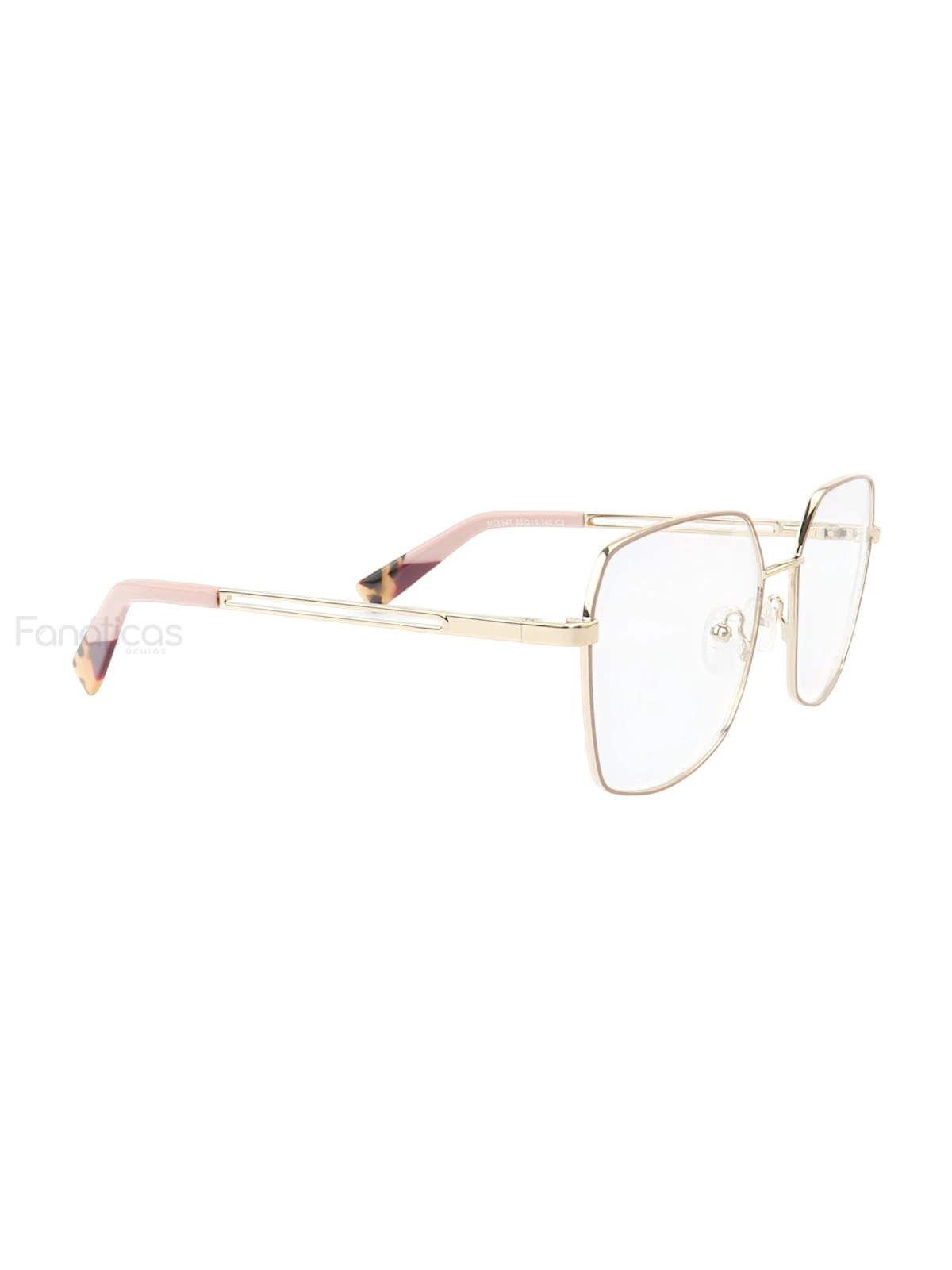 Armação de Óculos Quadrado MT6947 Dourado e Rosa