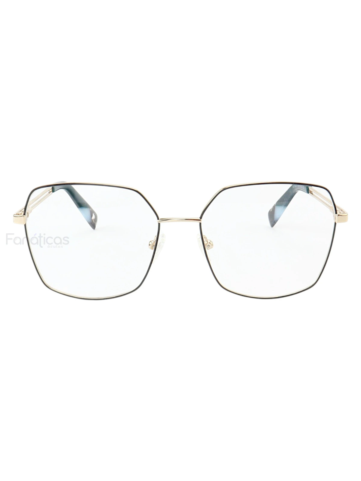 Armação de Óculos Quadrado MT6947 Dourado e Verde