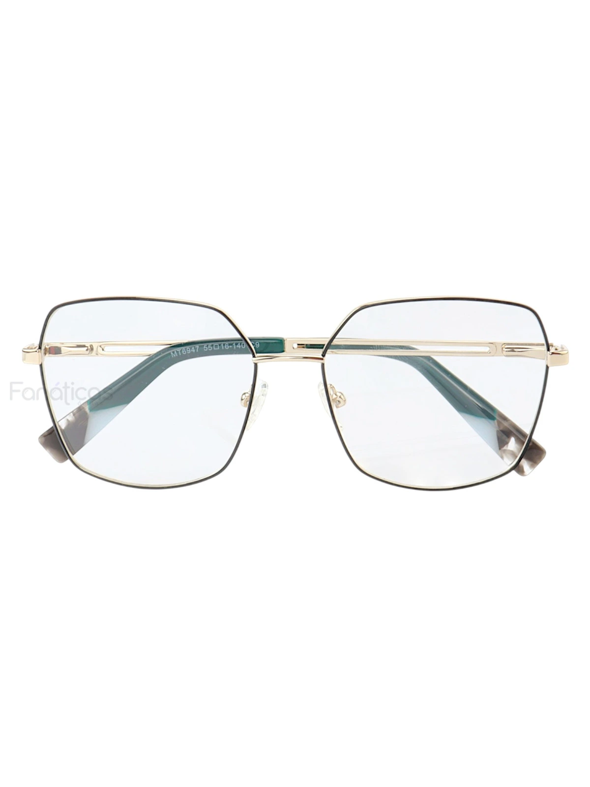 Armação de Óculos Quadrado MT6947 Dourado e Verde
