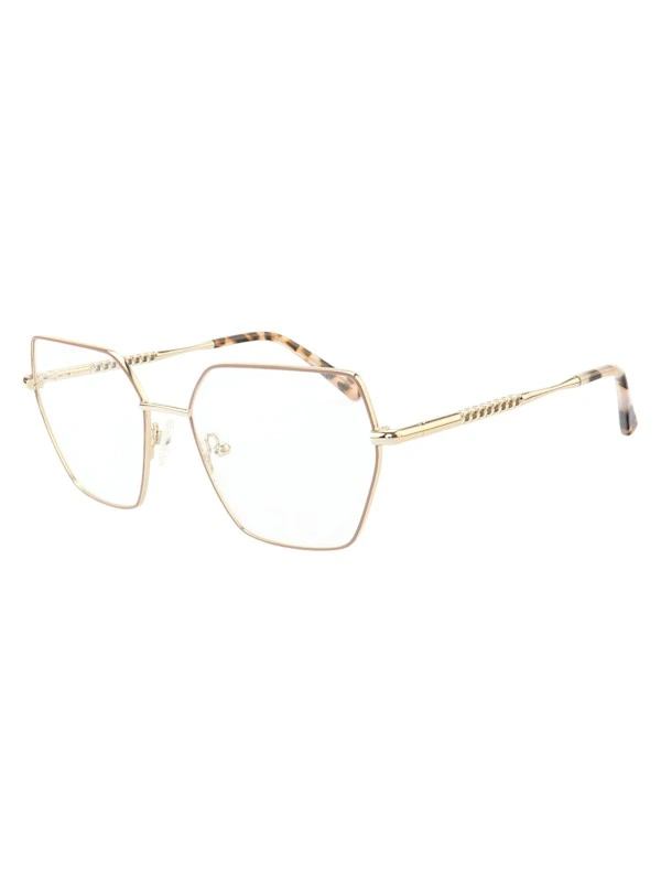 Armação de Óculos Quadrado MT6985 Dourado e Nude