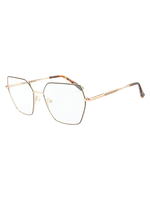 Armação de Óculos Quadrado MT6985 Dourado e Preto Tartaruga