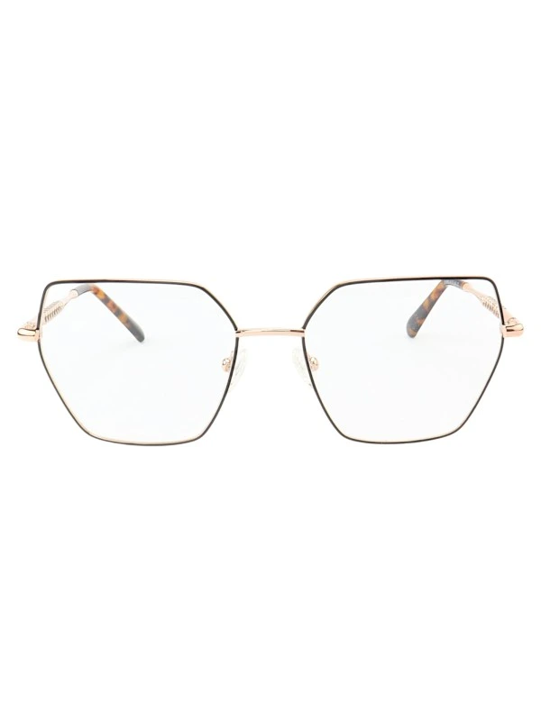 Armação de Óculos Quadrado MT6985 Dourado e Preto Tartaruga