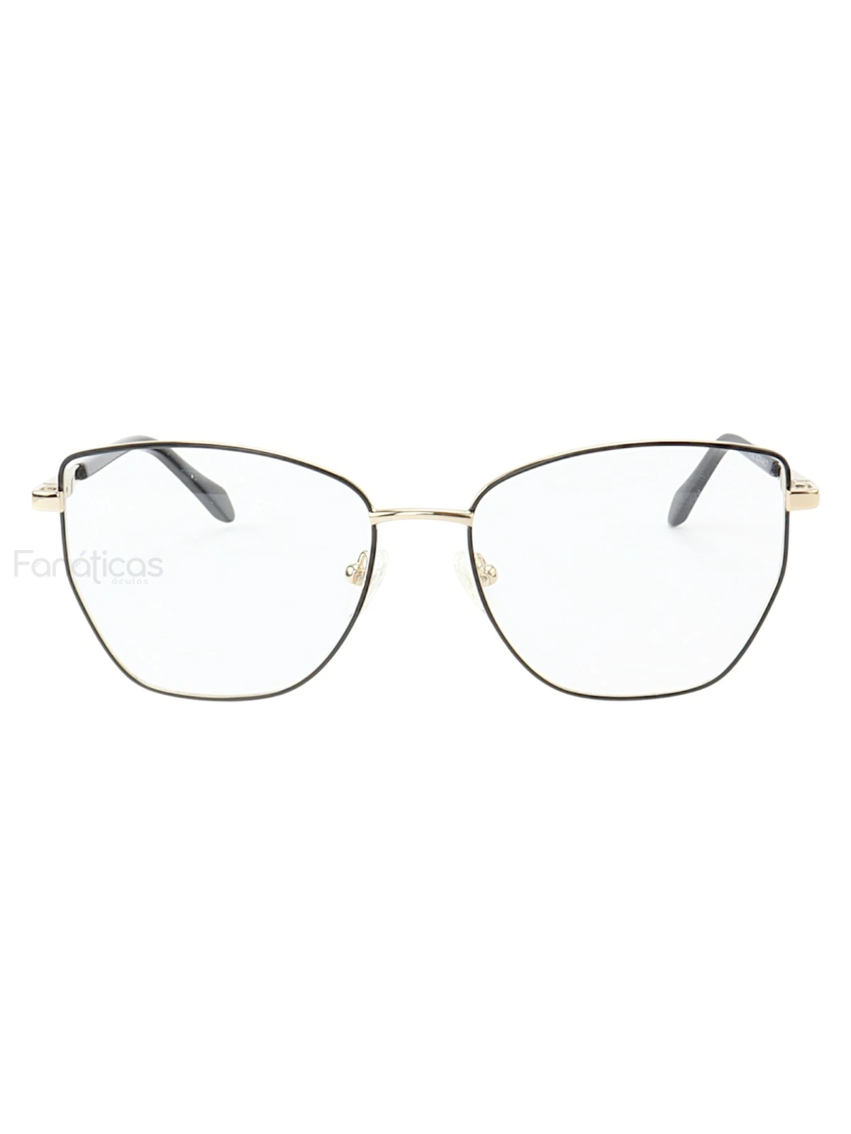 Armação de Óculos Quadrado MT8023 Preto e Dourado