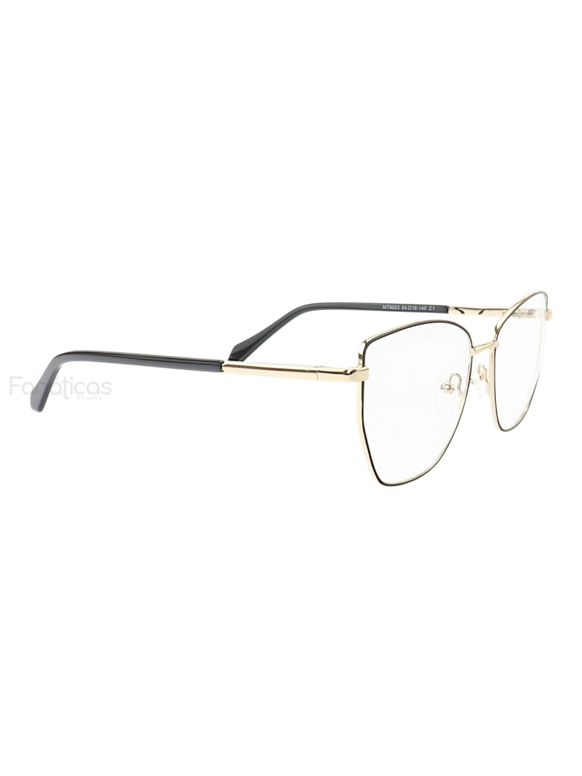 Armação de Óculos Quadrado MT8023 Preto e Dourado