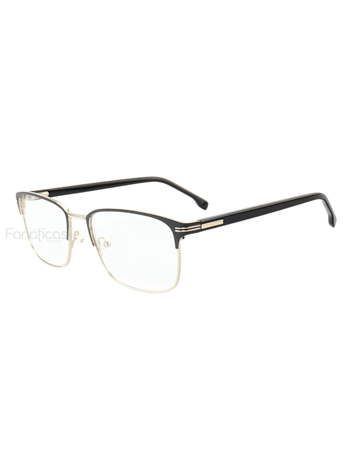 Armação de Óculos Quadrado MT8043 Preto e Prata Gold