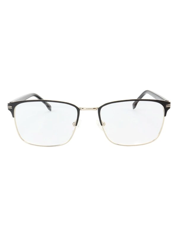 Armação de Óculos Quadrado MT8043 Preto e Prata Gold