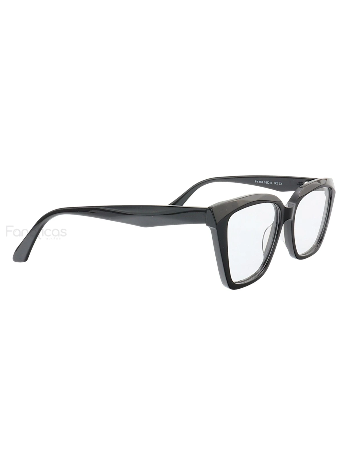 Armação de Óculos Quadrado PY569 Preto