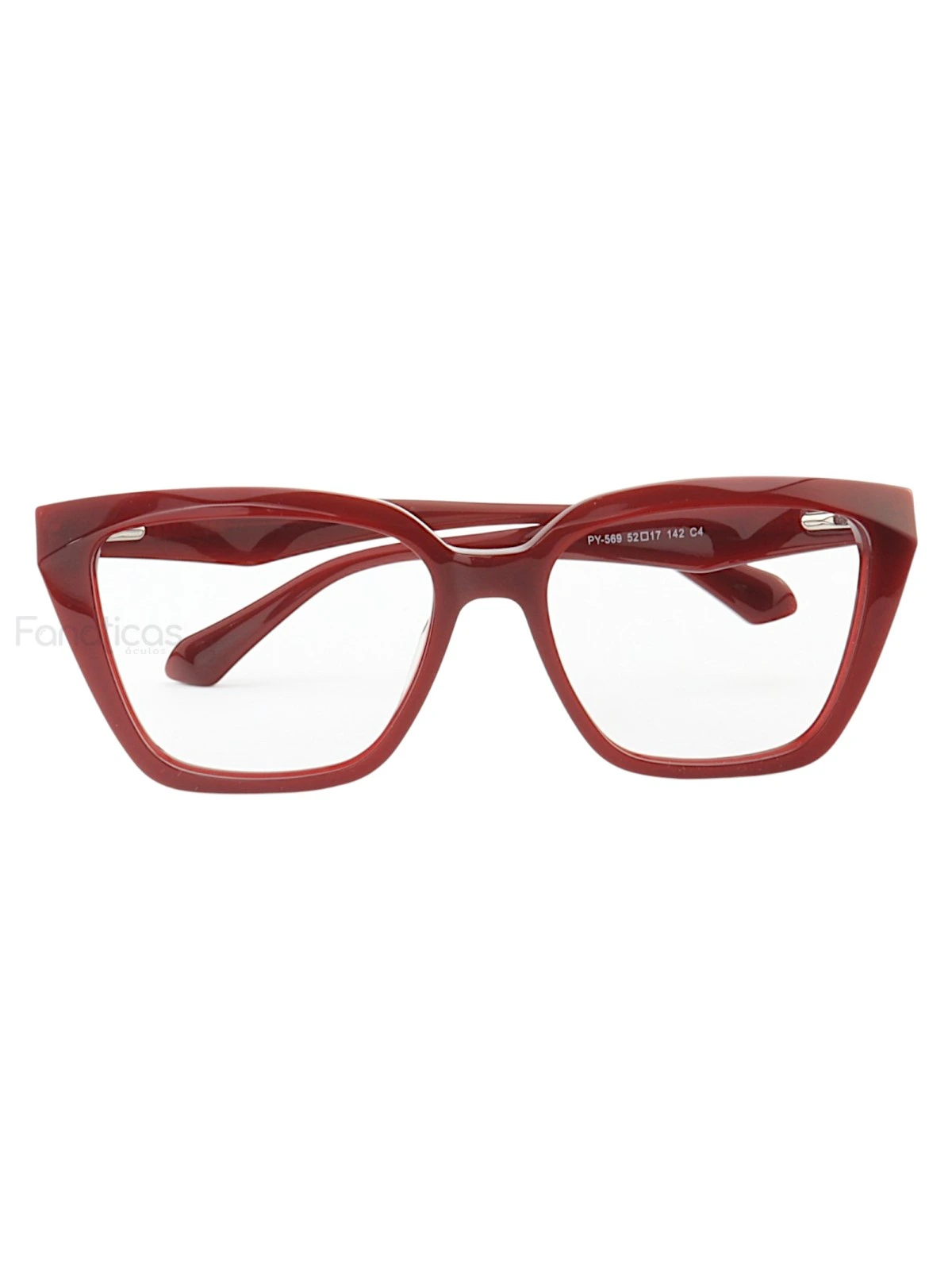 Armação de Óculos Quadrado PY569 Vermelho
