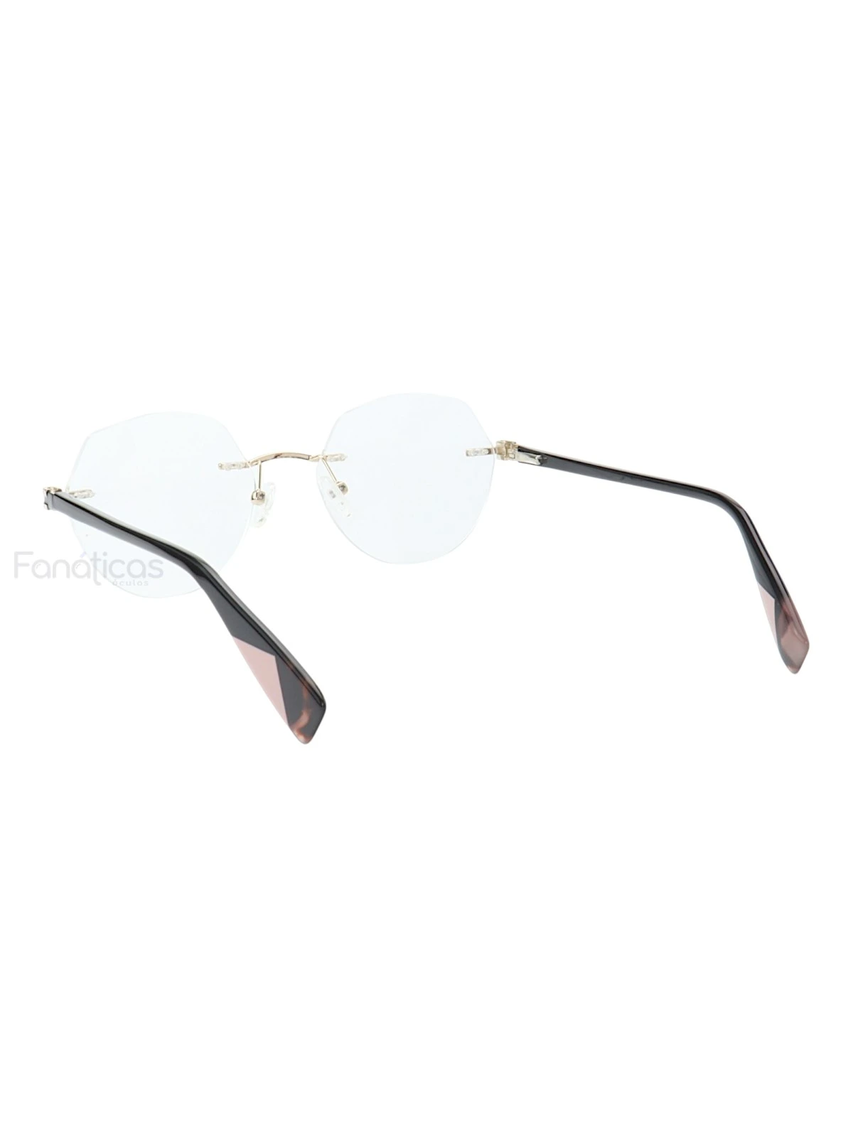 Armação de Óculos Redonda Balgriff MT8006 Dourado e Preto