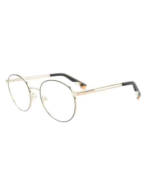 Armação de Óculos Redondo MT6948 Dourado e Preto