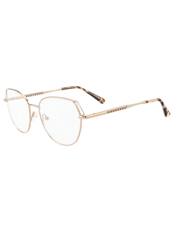 Armação de Óculos Redondo MT8056 Dourado e Rosa Tartaruga