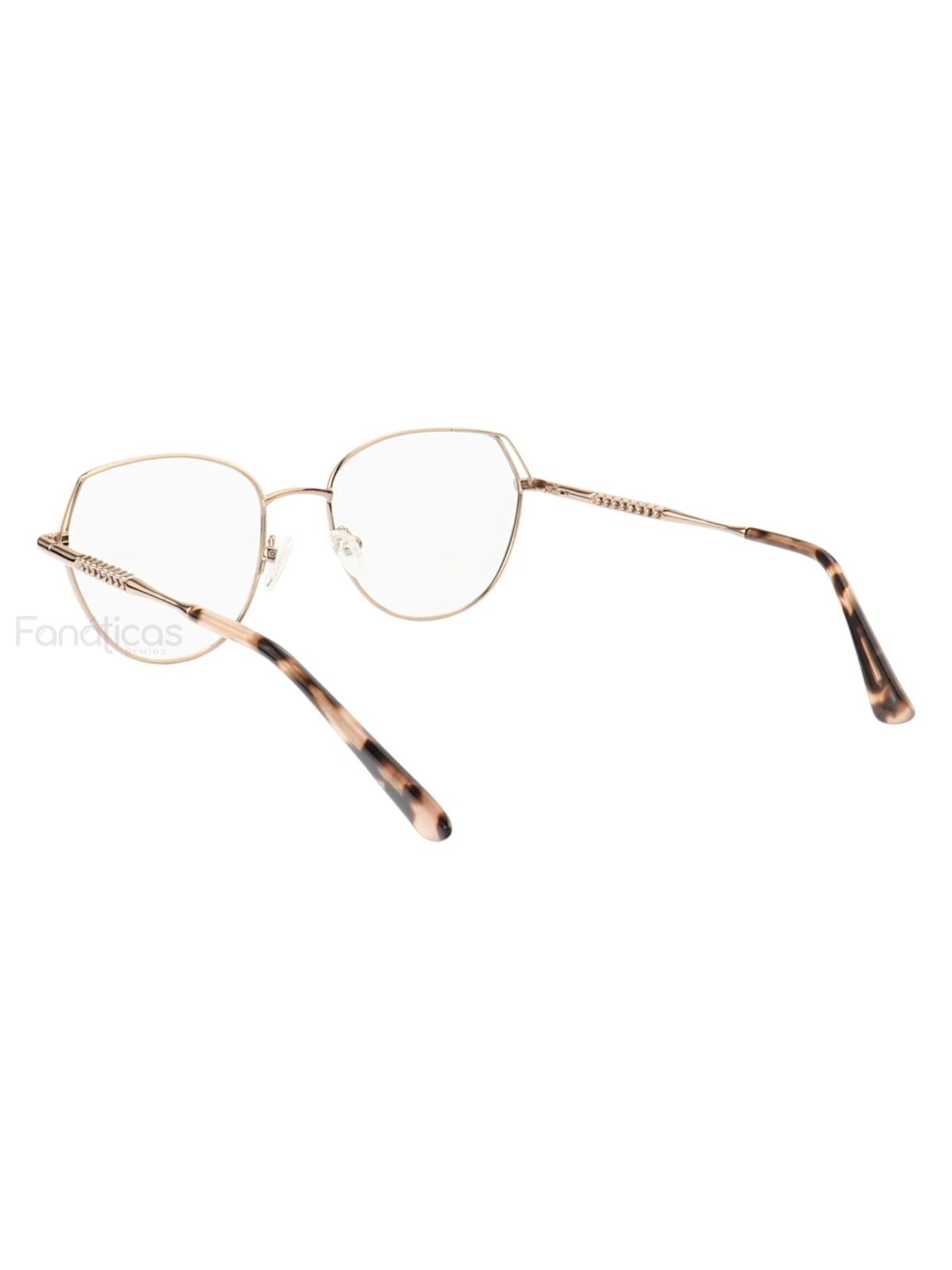 Armação de Óculos Redondo MT8056 Dourado e Rosa Tartaruga