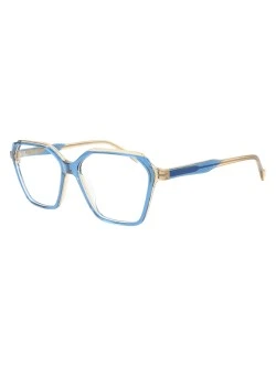 Armação de Óculos Retangular MC4008 Azul e Creme