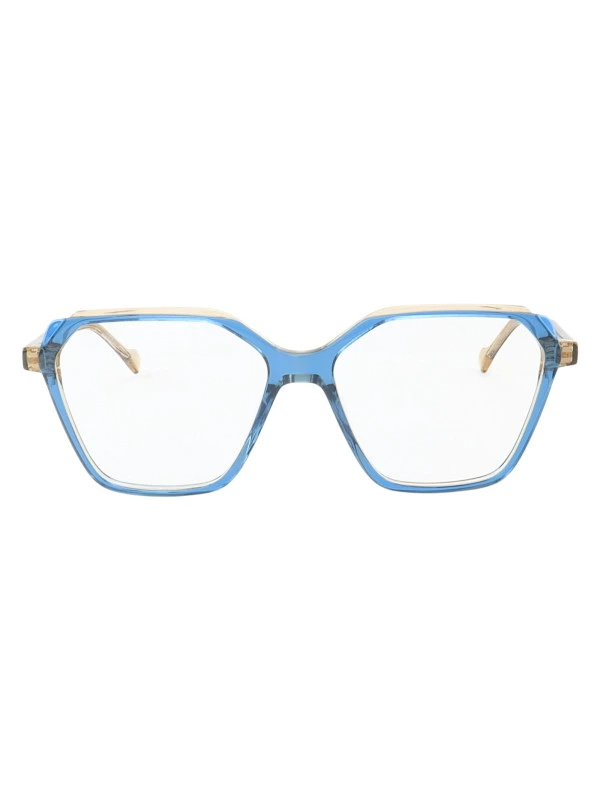 Armação de Óculos Retangular MC4008 Azul e Creme