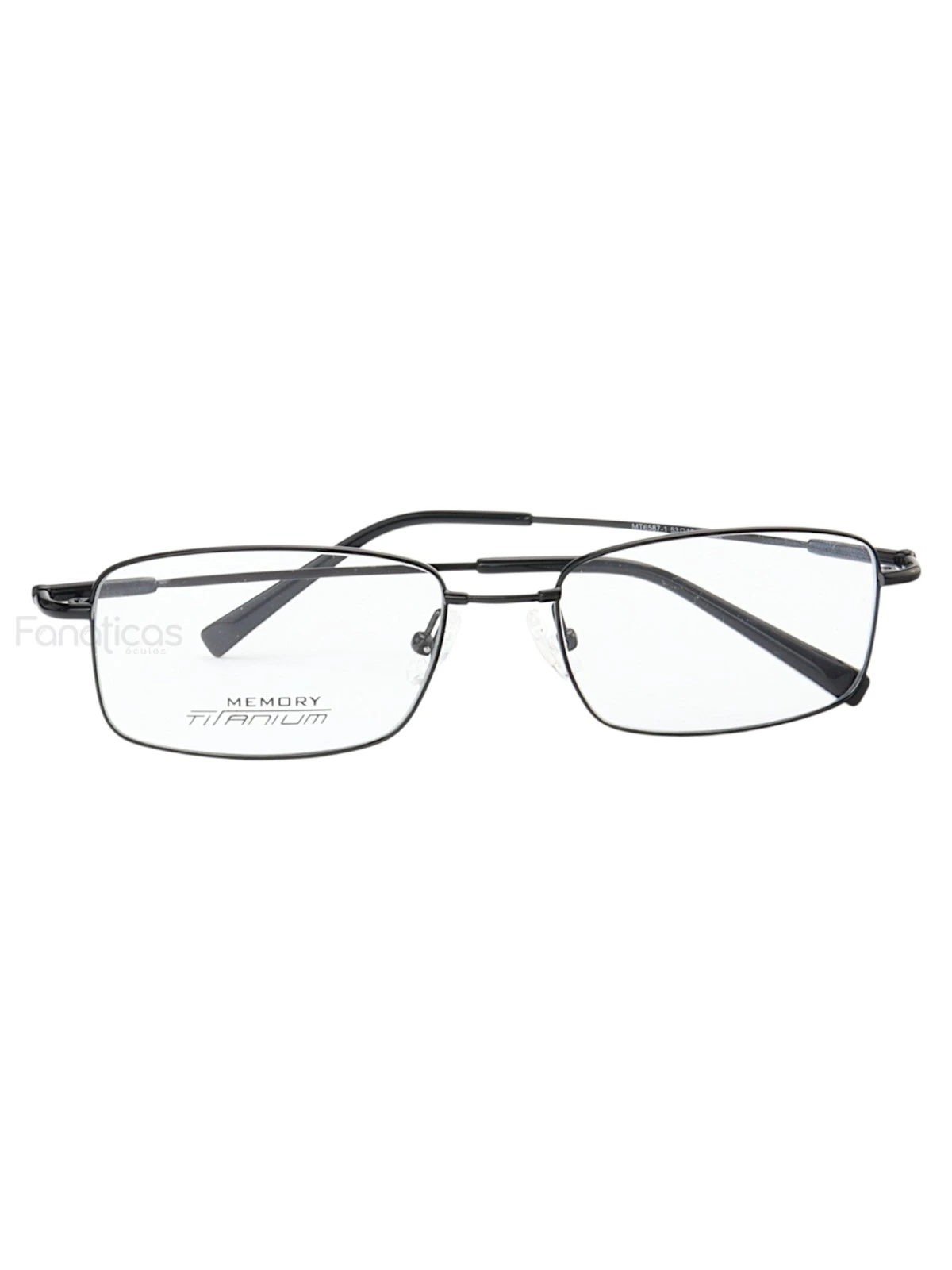 Armação de Óculos Retangular MT6587 Memory Titanium Preto