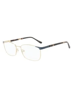 Armação de Óculos Retangular MT6913 Dourado e Azul Tartaruga