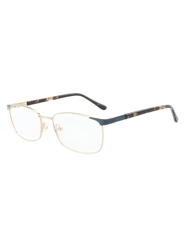 Armação de Óculos Retangular MT6913 Dourado e Azul Tartaruga