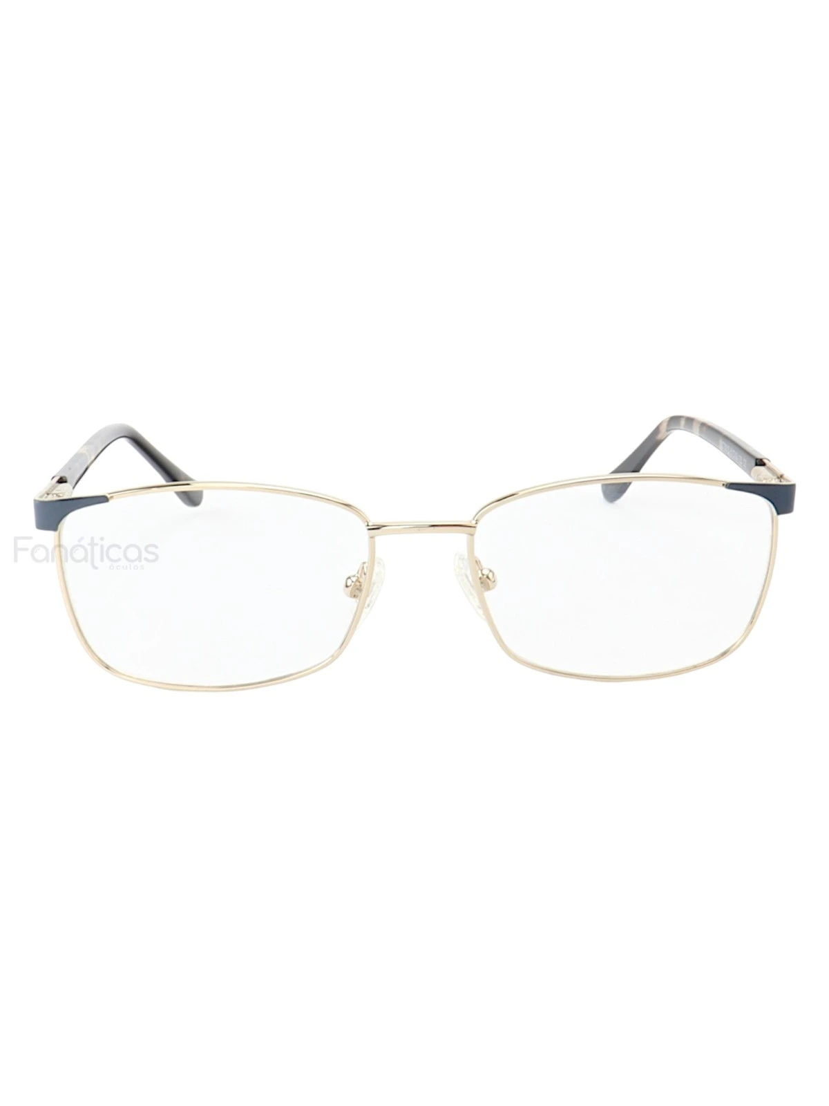 Armação de Óculos Retangular MT6913 Dourado e Azul Tartaruga