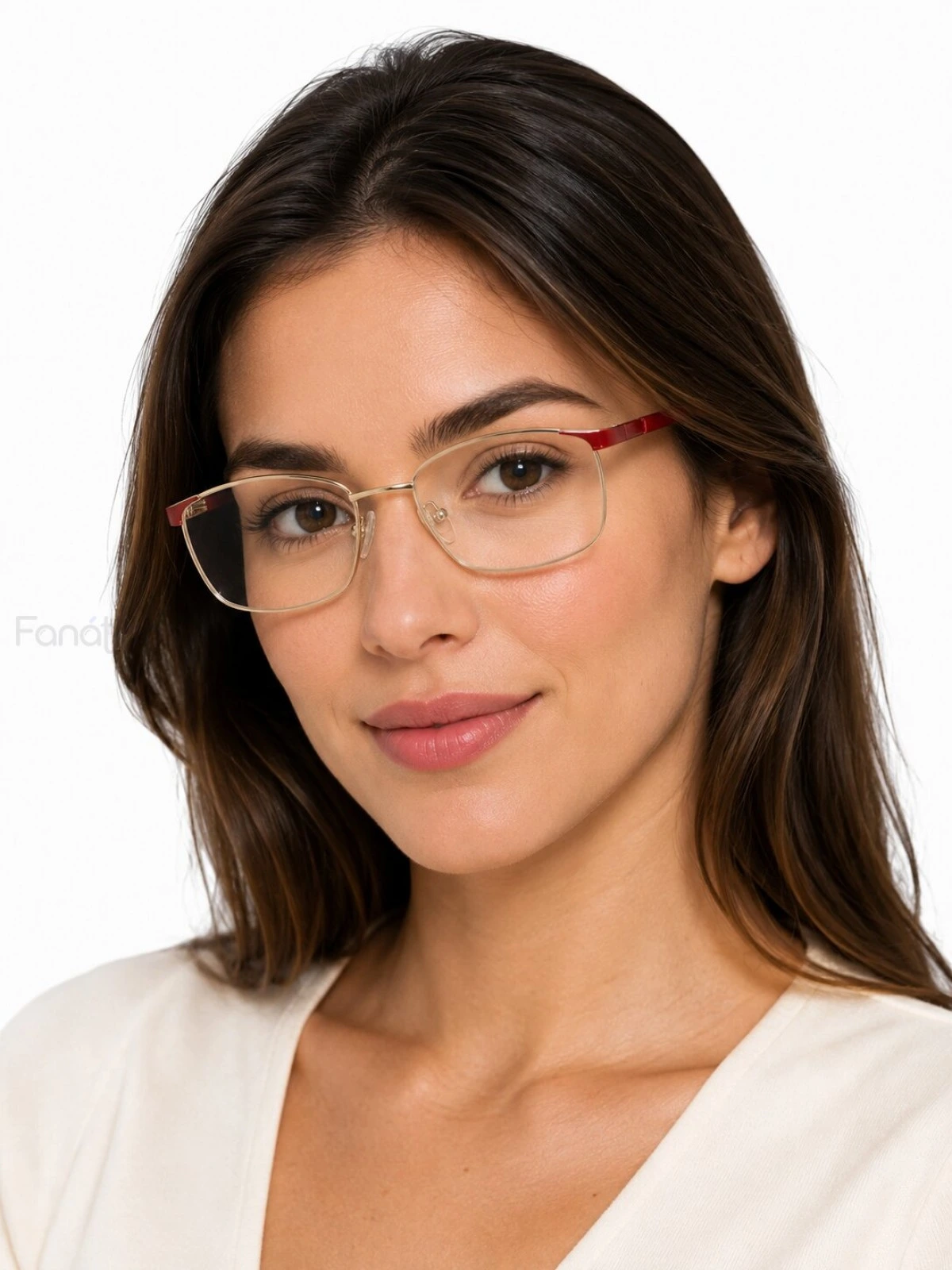 Armação de Óculos Retangular MT6913 Dourado e Vermelho