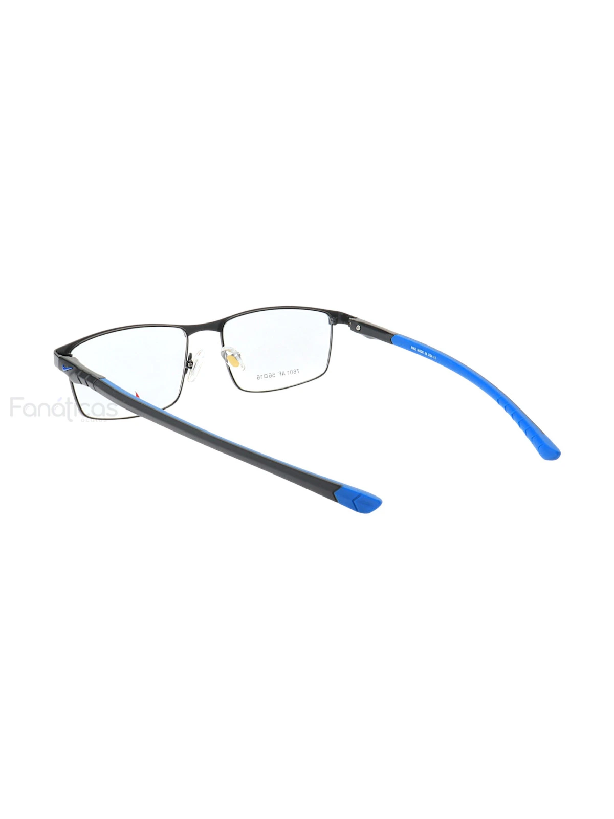Armação de Óculos Retangular 7601AF Preto e Azul