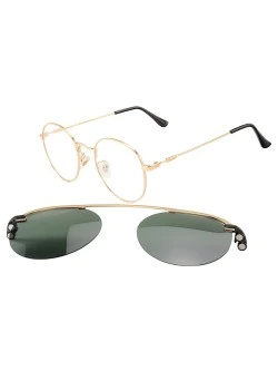 Armação de Óculos Clipon Round RB6168 Dourado e Lente Verde
